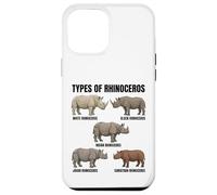 Custodia per iPhone 12 Pro Max Tipi di specie di rinoceronte Tabella educativa Amante della fauna selvatica