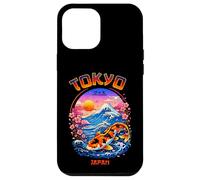 Custodia per iPhone 12 Pro Max Tokyo Giappone Koi Pesce Onda Monte Fuji Sakura Art