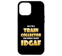 Custodia per iPhone 12 Pro Max Train Collector IDGAF Costume Vintage Model Train Collection