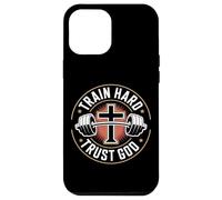 Custodia per iPhone 12 Pro Max Train Hard Trust God Fitness Cristiano Palestra