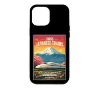 Custodia per iPhone 12 Pro Max Treni giapponesi Vintage Railway Travel Design Monte Fuji