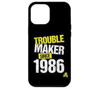 Custodia per iPhone 12 Pro Max Trouble Maker since 1986 - Anno di nascita scherzo sarcastico