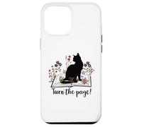 Custodia per iPhone 12 Pro Max Turn the Page Books & Cats Black Cat Women Floral Book Lover