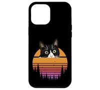 Custodia per iPhone 12 Pro Max Tuxedo Cat Retro 70s Sunset Vintage Cat Lover