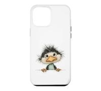 Custodia per iPhone 12 Pro Max Uccello birichino curioso che sbircia carino animale arte