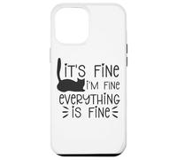 Custodia per iPhone 12 Pro Max Va bene, sto bene, va tutto bene, gatto, sarcasmo