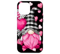 Custodia per iPhone 12 Pro Max Valentines Gnome For Women Men Couples Cute Heart Pattern
