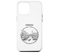 Custodia per iPhone 12 Pro Max Venezia Italia Schizzo Rialto Ponte Gondola Art
