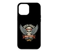 Custodia per iPhone 12 Pro Max Vintage Biker Skull Moto Rider Open Retro Road Emblem