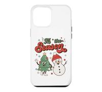 Custodia per iPhone 12 Pro Max Vintage Christmas Tis The Season Christmas Tree Snowman