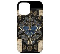 Custodia per iPhone 12 Pro Max Vintage Luna Moth Fase Lunare Celeste Occulto