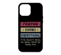 Custodia per iPhone 12 Pro Max Vintage Pawpaw Knows Everything Dad Father Father's Day