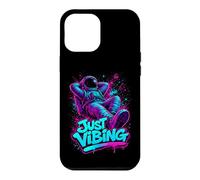 Custodia per iPhone 12 Pro Max Viola e Teal Astronaut Just Vibing Graphic per gli uomini