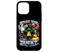 Custodia per iPhone 12 Pro Max What The Duck Pun Bootleg Style Ducks Meme Dad Joke