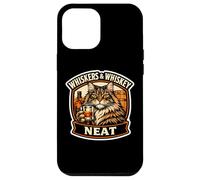 Custodia per iPhone 12 Pro Max Whiskers And Whisky Neat Funny Cat Amante Proprietario Scotch Citazione