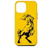 Custodia per iPhone 12 Pro Max Wild Mustang allevamento cavallo Stencil Art equestre uomini