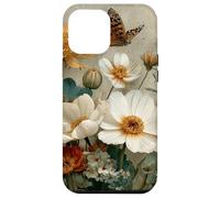 Custodia per iPhone 12 Pro Max Wildflower Butterfly Floral Botanical Nature Flower Vintage