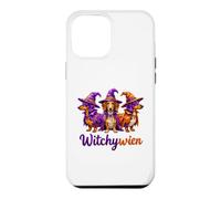 Custodia per iPhone 12 Pro Max Witchy Halloween WitchyWien Dachshund Dogs In Witch Hat