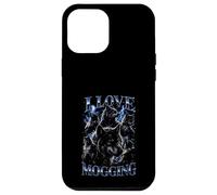 Custodia per iPhone 12 Pro Max Wolf Love Mogging Divertente Gen-Z Meme