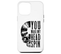 Custodia per iPhone 12 Pro Max You Make My Head Spin, teschio gotico da collezione di dischi vintage