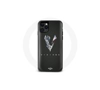 Custodia per iPhone 12 Pro Vikings Serie Stagione 6 logo V Spada Grigia Fondo Nero