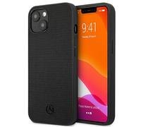 Custodia Per iPhone 13 / 14 / 15 Mercedes Cover In Vera Pelle Hardcase Nera