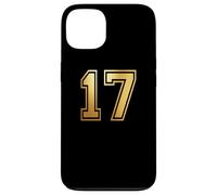 Custodia per iPhone 13 17 Numero diciassette, grafica per sport di squadra, abbinamento universitario