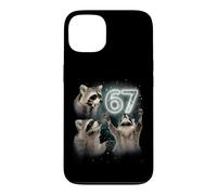 Custodia per iPhone 13 67 Meme Racoon Howling At The Moon 67 T-Shirt 6 7 Halloween