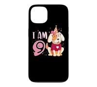 Custodia per iPhone 13 9 ° compleanno ragazza cane cuccioli bambini io sono 9
