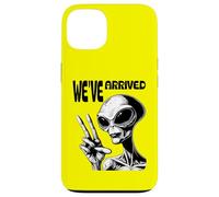 Custodia per iPhone 13 Abbigliamento umoristico fantascientifico con il segno della pace alieno We 've Arrived