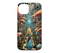 Custodia per iPhone 13 Alice nel Paese delle Meraviglie Trippy Funghi Foresta Sentiero