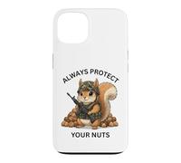 Custodia per iPhone 13 Always Protect Your Nuts Cute Scoiattolo Indossare Militare