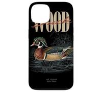 Custodia per iPhone 13 Anatra vintage in legno per osservare gli uccelli, arte della natura e