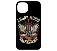 Custodia per iPhone 13 Angry Music Makes Me Happy Skull Rock Band Chitarrista Punk