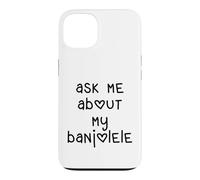Custodia per iPhone 13 Ask Me About My Banjolele Ukulele Cuore Lettere