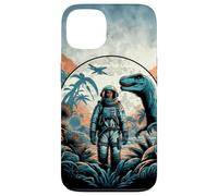 Custodia per iPhone 13 Astronauta che esporrà il pianeta nell'era dei dinosauri Trippy Fantasy anni '60