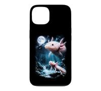 Custodia per iPhone 13 Axolotl Ululando alla Luna 90's Retro