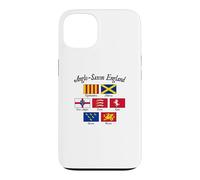Custodia per iPhone 13 Bandiera anglosassone regni d'Inghilterra scritta nera