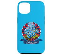 Custodia per iPhone 13 Bandiera dell'Alaska Alpine Forget Me Not Patriotic Proud Alaska USA