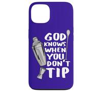 Custodia per iPhone 13 Bar Work God Knows When You Don't Tip Citazione divertente Barman