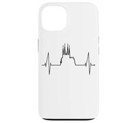 Custodia per iPhone 13 Barcellona Skyline Heartbeat Spagna Sagrada Familia
