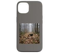 Custodia per iPhone 13 Beagle Tracking Forest Trail Nebbia Scena del bosco