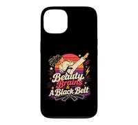 Custodia per iPhone 13 Beauty Brains And A Black Belt - Combattenti di karate retrò da donna