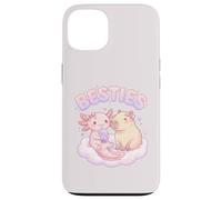Custodia per iPhone 13 Besties Axolotl Capybara Bubble Tea Carino Kawaii Anime Animale