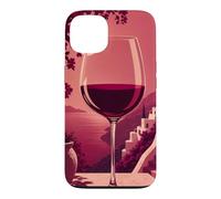 Custodia per iPhone 13 Bicchiere da vino oversize minimalista su uno sfondo saturo