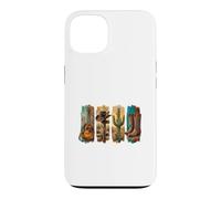 Custodia per iPhone 13 Boho Western Chitarra, stivale, cappello
