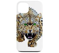 Custodia per iPhone 13 Bold Leopard Wildlife Jungle Vibes, arte vintage con stampa leopardata