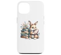 Custodia per iPhone 13 Bookish Easter Bunny Reading Book Every Bunny Loves to Read