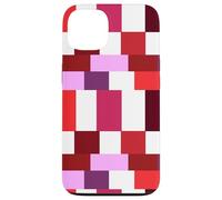 Custodia per iPhone 13 Burgundy Color Block Checkered Checker Abstract Checkerboard