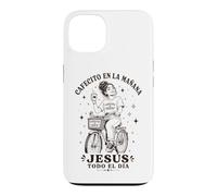 Custodia per iPhone 13 Cafecito en la Mañana Jesús Todo el Día Cristiana